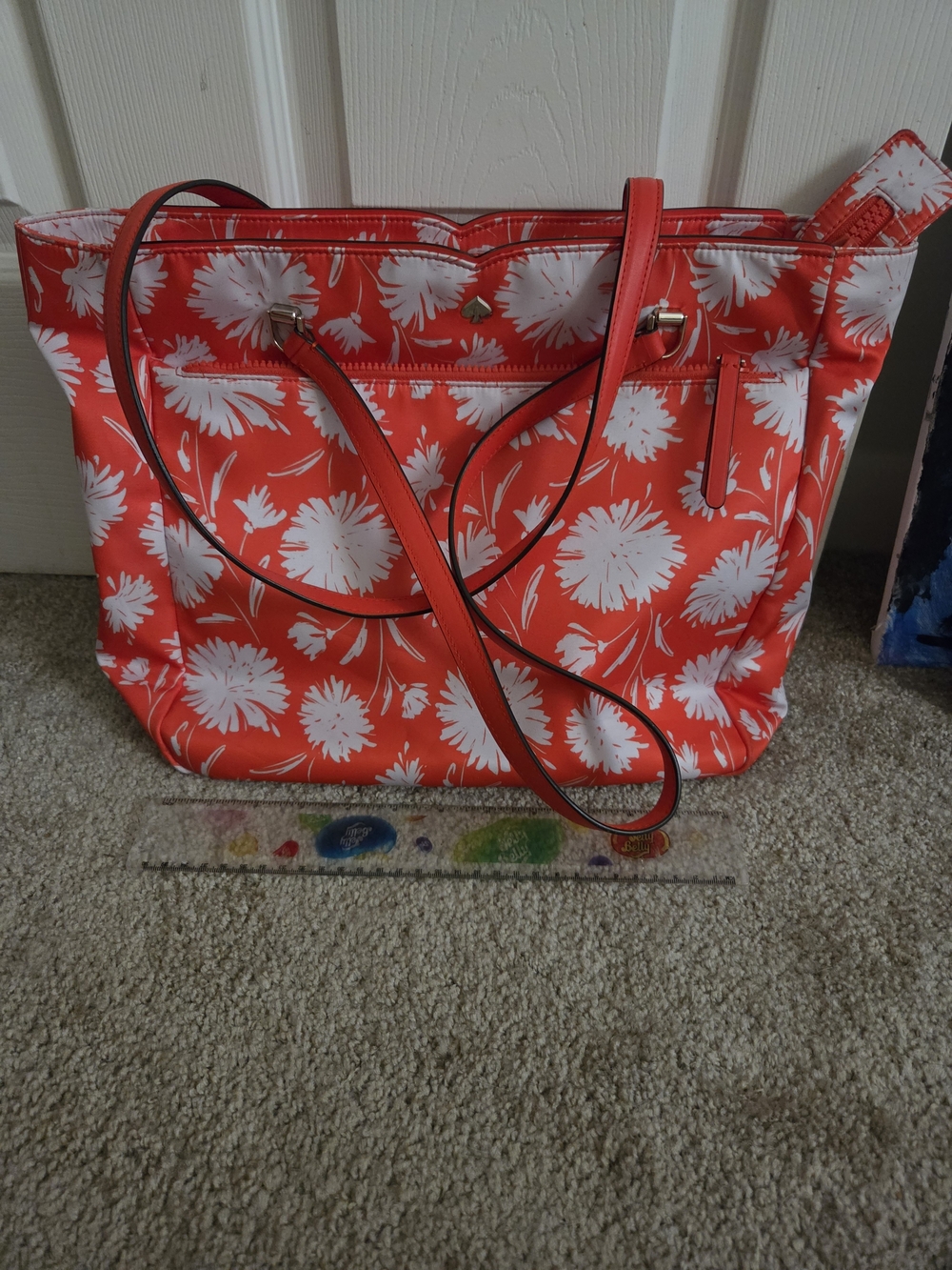 kate spade Red and White Floral Tote